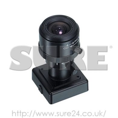 KPC-S400V Board Camera 4-8mm VF 1/3" Mono 420TVL 30mm sq 12v DC Internal